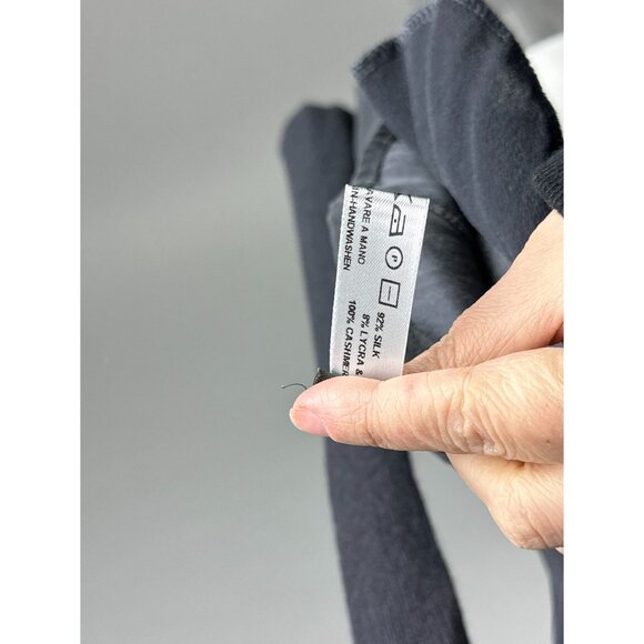 Kristensen Du Nord Gray Silk Cashmere Long Sleeve Draped Dress Italy Size 2 Medi - Picture 2 of 9